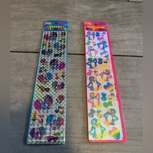 Lot Of 2 NEW Vintage Iridescent Lisa Frank stickers Prism Ballet Penguin